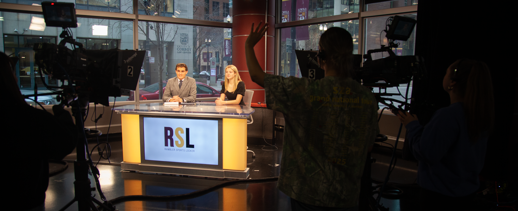 Loyola students in SoC's Convergence Studio